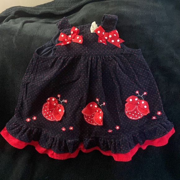 Ladybug polka dot baby dress - Picture 2 of 2